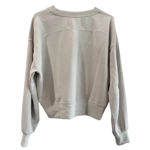 Lululemon Softstreme Perfectly Oversized Cropped Crew White Opal - Picture 6 of 9